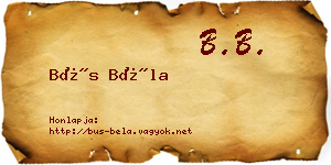 Bús Béla névjegykártya