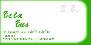 bela bus business card